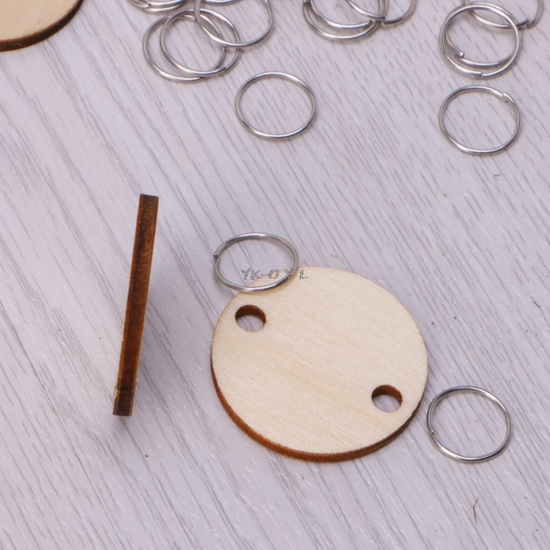 50 шт деревянные круглые диски ломтики металлическое кольцо для DIY День рождения