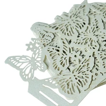 50 шт. кекс торт обертывание на Бабочка лазер вырезать Свадебная вечеринка Белый