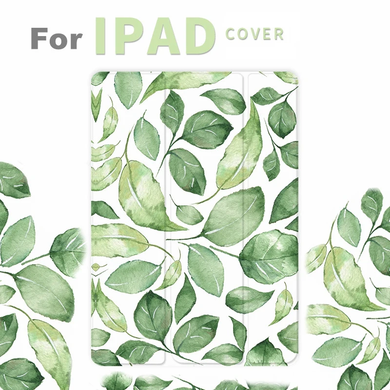 Магнитный складной чехол-книжка с зеленым листом для iPad Pro9.7 &quot10 5 12 9 Air Air2 Mini 1 2 3 4