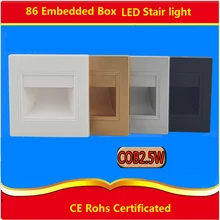4 шт./лот COB 2,5 Вт 85-265светодио дный VAC Светодиодный лестничный свет, ночник для 86 коробки светодио дный светодиодный footlight для коридора, лестницы, прохода, ванной комнаты