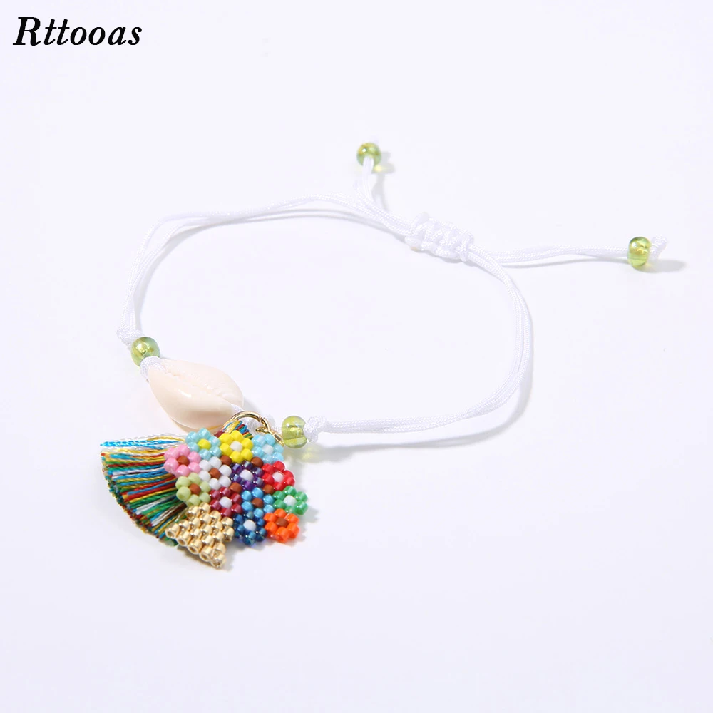 

Rttooas MIYUKI Beads Tree of Life Accessories Friendship Anklets Women Summer Beach Shell Anklets Gift