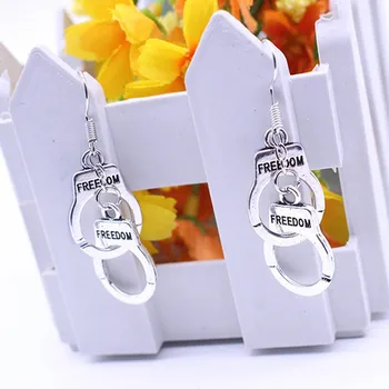 

Punk Style Handcuff Earrings For Women Snap Button Jewelry Drop Earrings
