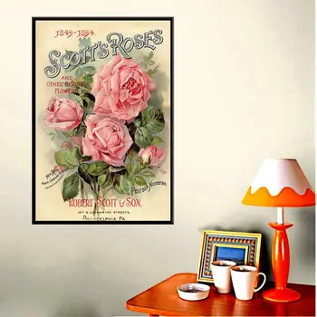 

Pink Scott's Roses Poster HD Printed Flower Wall Art Canvas Paintng for Living Room Wall Decor Flowers Home Decoration Wholesale
