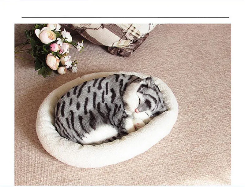 Моделирование кошки плюшевые игрушки куклы kawaii дышащие кошки Модель Игрушки Животные Куклы Дети творческие подарки украшение дома автомобиля - Высота: H