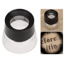 10X Multifunctional Cylinder Eye Magnifier Glass Loupe Lens Magnifying Tool for Jewelry Watch Coin Stamp Black + Transparent