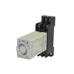 

AC 220V 8 Pins DPDT 0-6S Timer Delay DIN Rail Time Relay H3Y-2 w Socket