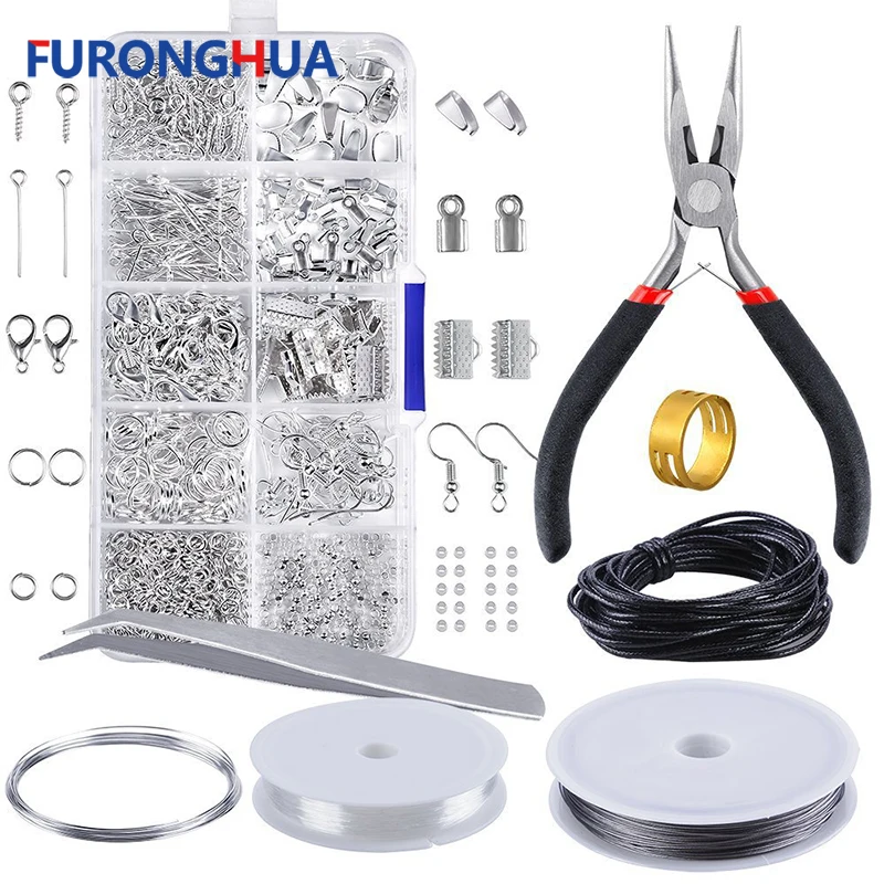 

Jewelry Making Starter Kit Set Earring Necklace Repair Tools DIY Box Accessories Combine Box with Decorative Tools