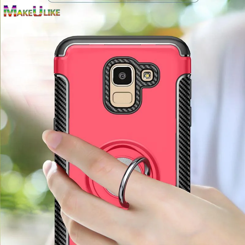 

MAKEULIKE Case For Samsung Galaxy J4 2018 Cover Ring Armor Kickstand Phone Back Cases For Samsung J4 2018 EU Version Capinhas