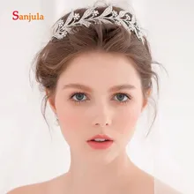 Роскошные серебряные хрустальные листья лоза свадебные диадемы свадебное украшение на голову аксессуары для волос горный хрусталь вечерние корона заколка в виде цветка H138