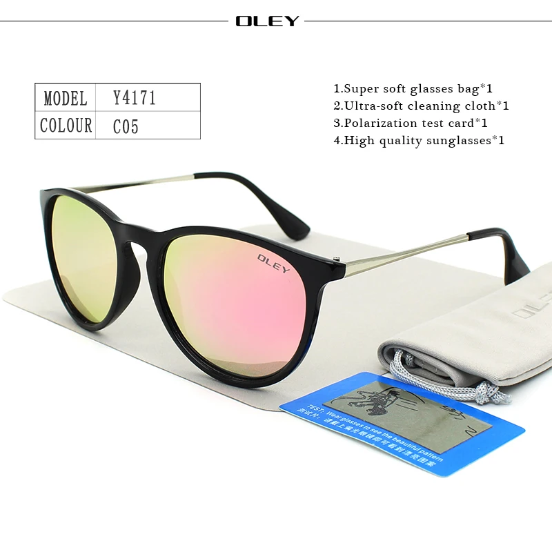OLEY, поляризационные солнцезащитные очки, женские, Ретро стиль, металлическая оправа, солнцезащитные очки, покрытие, известная леди, брендовая дизайнерская обувь, Feminino Y4171