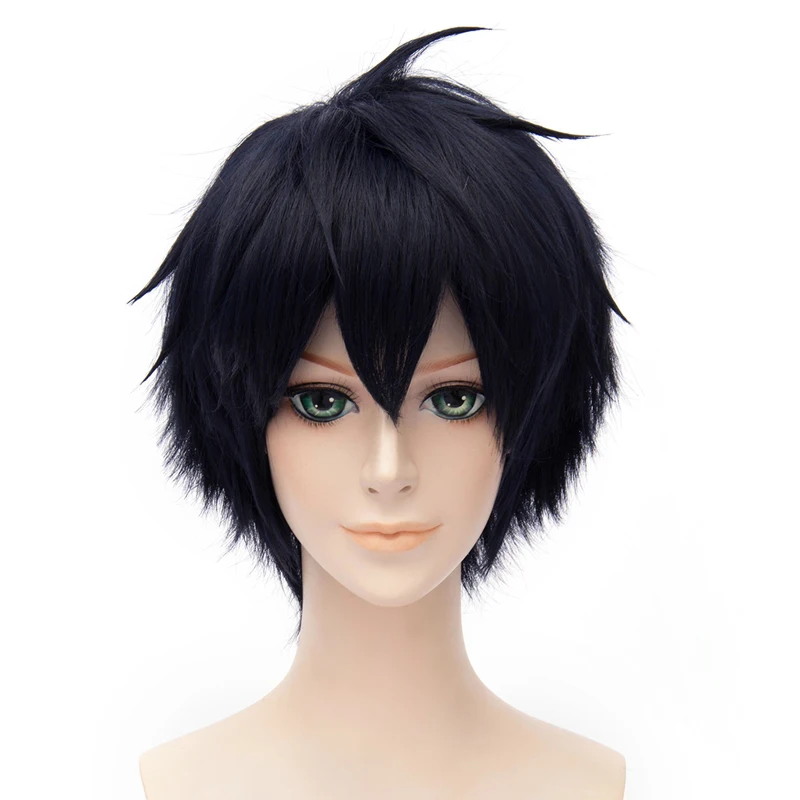 

Anime Seraph of the End Yuichiro Hyakuya Black Short Wig Cosplay Costume Owari no Seraph Men Heat Resistant Synthetic Hair Wigs