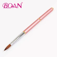 Retail 1 Pc #8 Pink Sable Hair Acrylic Nail Brush 100% Pure Oval Kolinsky Brush Free Shipping