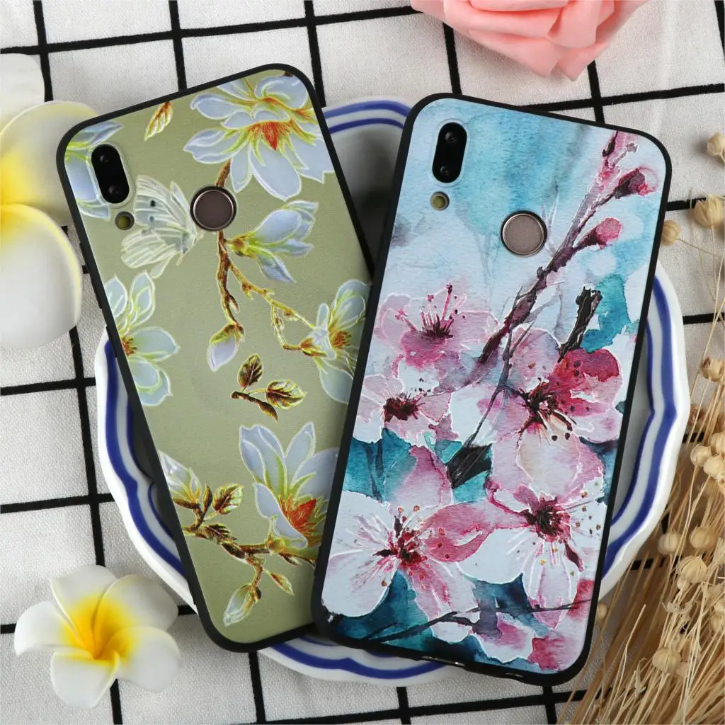 

3D Relief For Huawei Honor 8X 10 Play Mate 9 Lite 6A 7A Pro Nova 4 3 3i View 20 For Huawei Y6 Y9 2018 2019 TPU Rose Flower Case