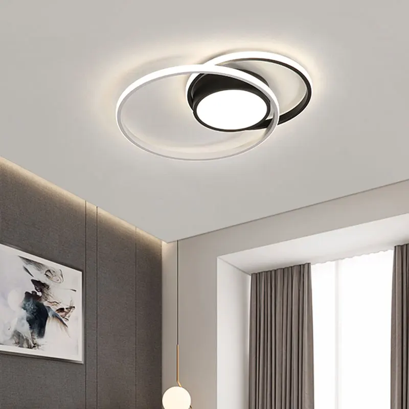 

Simple modern LED ceiling lights small living room bedroom study aisle balcony kitchen black white aluminum ceiling lamp Fixture