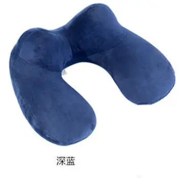 Urijk u-образная подушка для путешествий на шею, складная воздушная подушка для шеи, надувная, портативная, удобная, для деловых поездок, для улицы, Прямая поставка - Цвет: dark blue