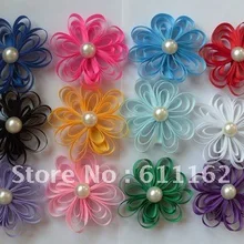 Заколки для волос банты для волос новые loopy Цветочные Заколки жемчужные Цветочные Заколки разноцветные бант для малышей 200 шт EFH