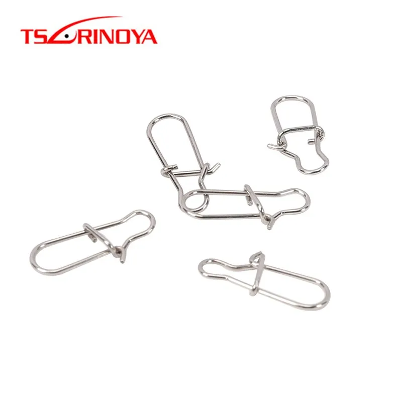 

TSURINOYA 20Pcs 0# 1# 2# Stainless Steel Hook Fast Clip Lock Snap Swivel Solid Rings Safety Snaps Fishing Hook Connector Pesca