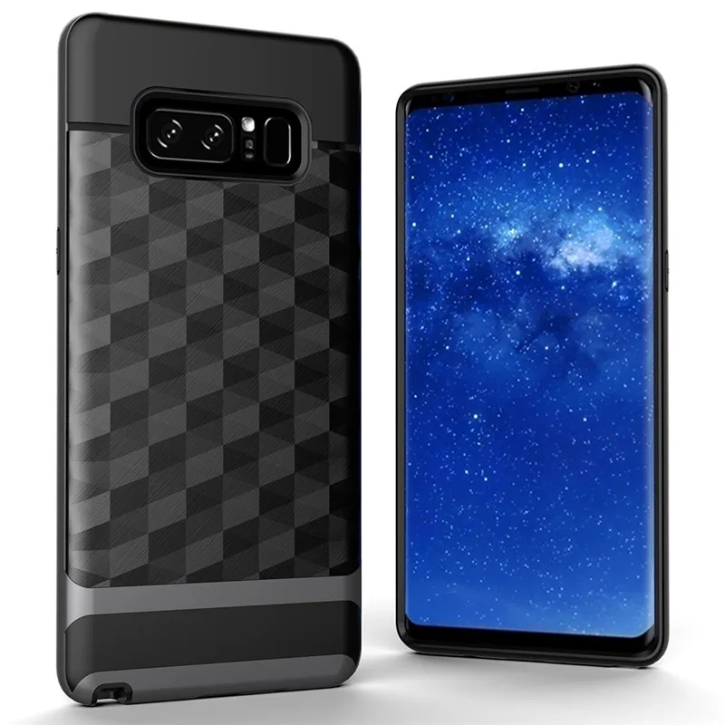 Luxury Geometric TPU+PC Brushed Plastic Hybrid Shockproof Rugged Armor Phone Back Case For SAMSUNG Galaxy Note 8 Matte Cover (9)