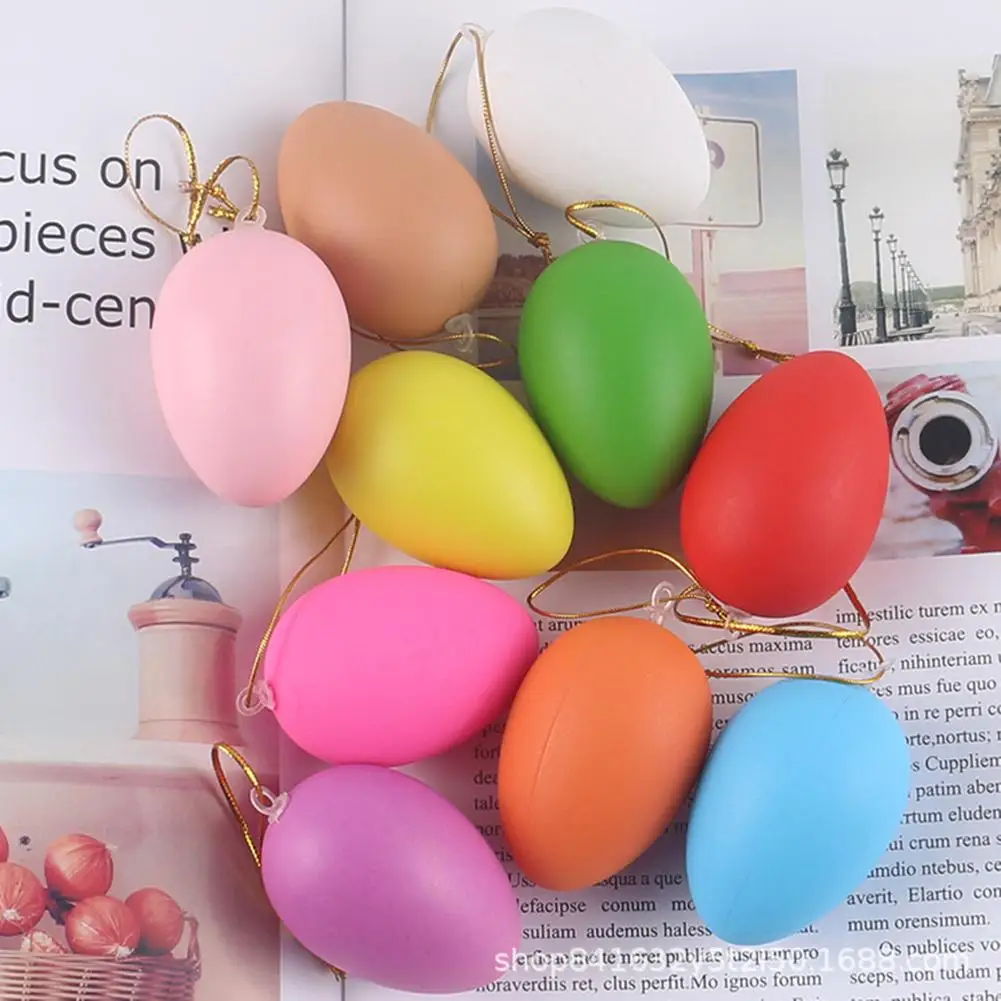 

20Pcs Kids Easter Hunt Theme DIY Plastic Colorful Printed Surprise Toy Fun Eggs DIY Painting Children's Toys Gifts