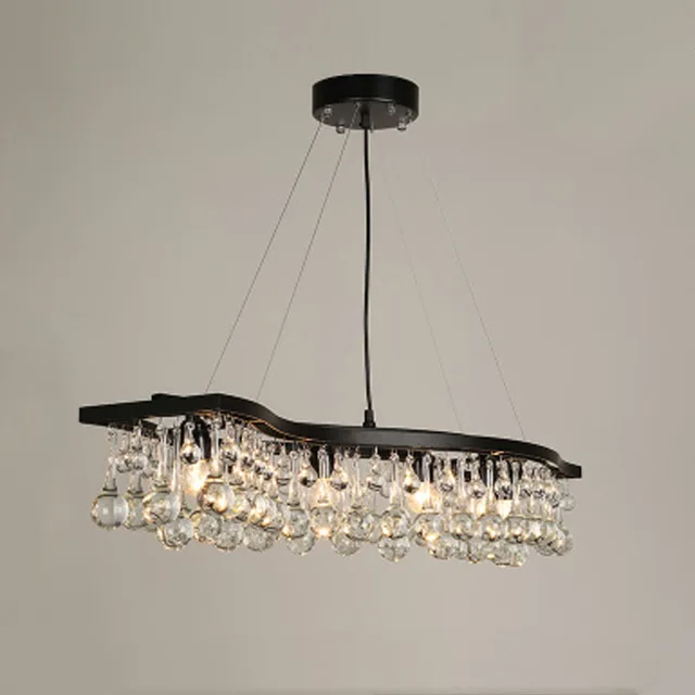 Z stile americano sfera di cristallo lampadario rettangolare wave ... Lampade cucina design