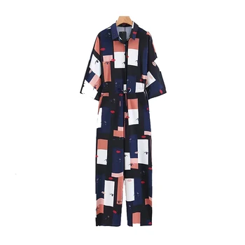 

Lip Pattern Women Summer Loose Jumpsuits 2019 Boho Ladies Stylish Cartoon Rompers with Pockets Chic Girls Beach Jumpsuit Clothes