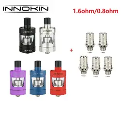 Оригинал Innokin Zenith MTL Танк 4 мл распылитель 24,7 мм рот для легкого Vape танк с 0.8ohm/1.6ohm Зенит катушки электронной сигареты vs Zeus X