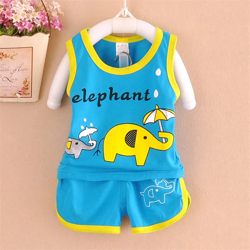 BibiCola 2017 summer baby boys clothing sets infant baby boys sport suits tracksuits Cotton tops