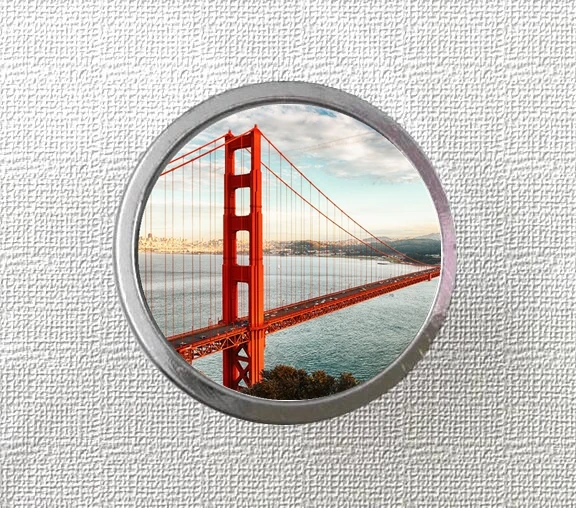 

Golden Gate Bridge Cupboard Knobs Silver Drawer Knobs Pulls Handles / Kitchen Cabinet Knobs Handle Pull Drawer Knobs Pulls