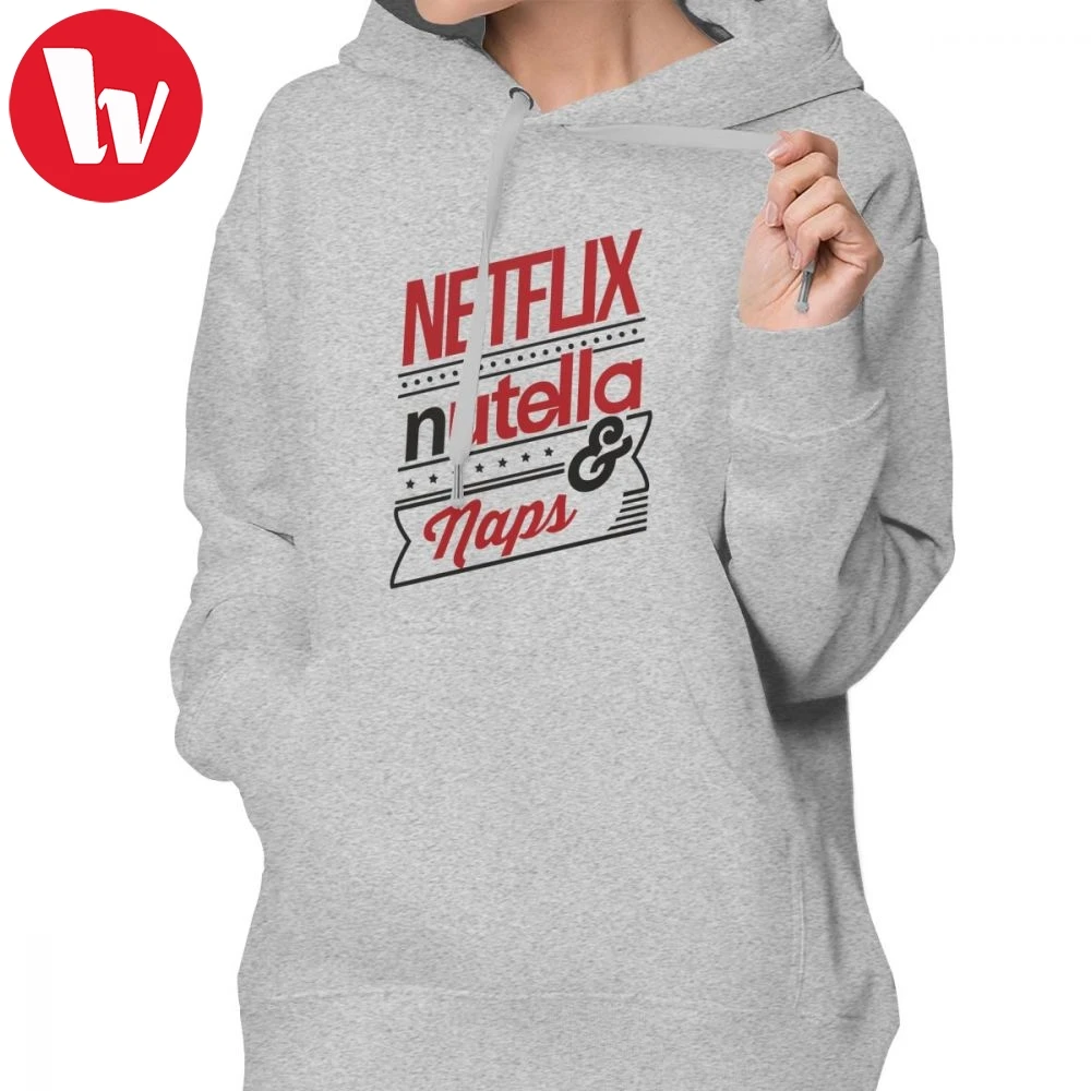 

Marvel Girl Hoodie NETFLIX NUTELLA NAPS Hoodies Long-sleeve Cotton Hoodies Women Kawaii Oversize Street wear Pullover Hoodie