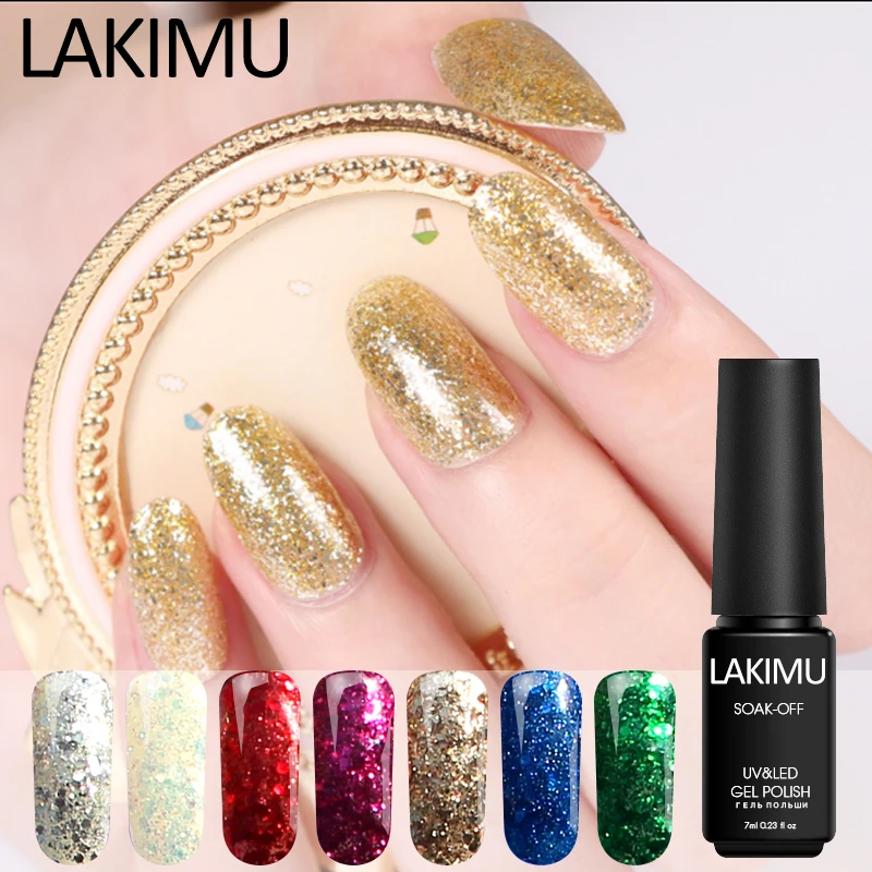 Lakimu 20 Цвета бриллиантовый блеск с ультрафиолетовым свечением гель лак эмаль для