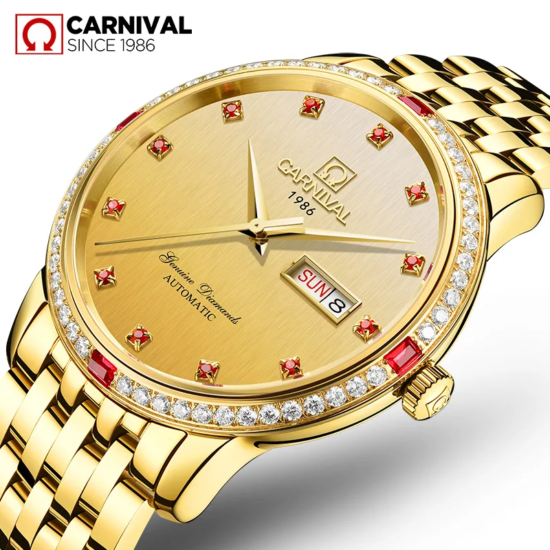 Luxury Carnival ultrathin watch men Sapphire Stainless Steel Automatic machine Waterproof Gold watch relogio masculino Luxury Carnival ultrathin watch men Sapphire Stainless Steel Automatic machine Waterproof Gold watch relogio masculino