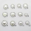 New Fashion 10pcs/lot 12 SIZE Rhinestone Pearl Snap Button Metal Brass Flat Back Button for Clothes Craft Accessories Decorative ► Photo 1/6