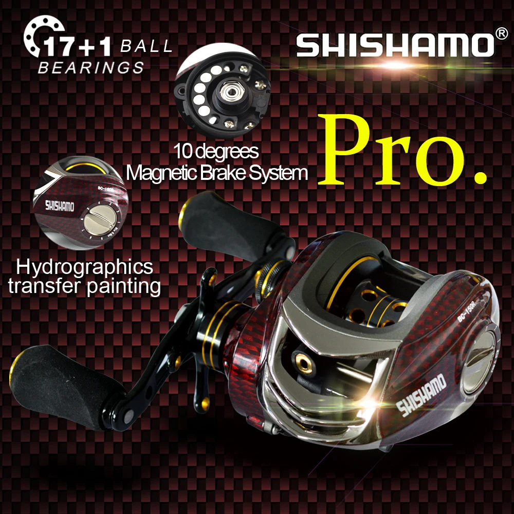 

Promote Baitcasting Reel 18 Ball Bearings Left Hand Right Hand Bait Casting Fishing Reels Coil Gear Pesca 6.3:1 Baitcast Reeling