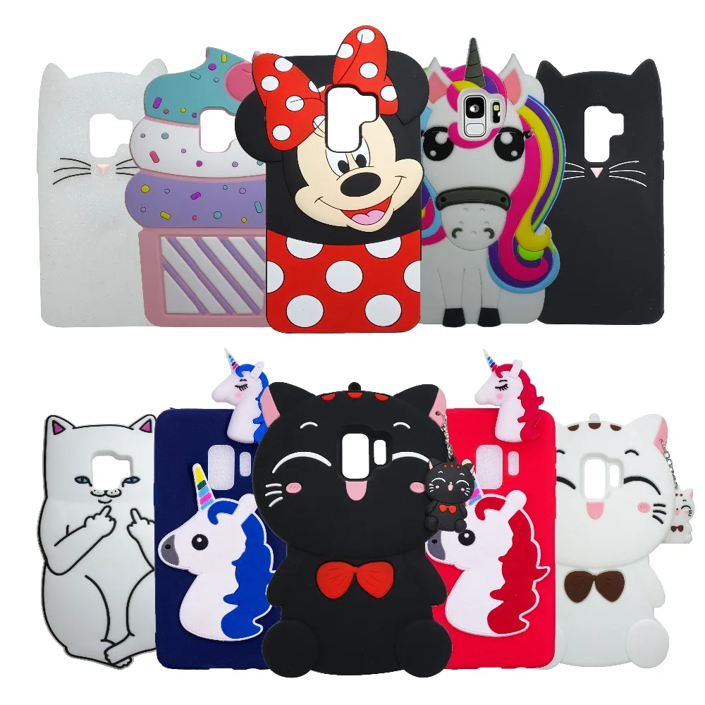 

3D Cartoon Smiling Minnie for samsung Galaxy s9 case Silicone Cover for Samsung Galaxy s9 plus case cover S9 +