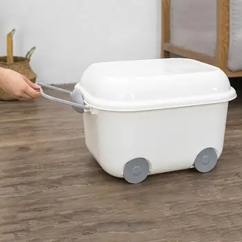 

Simple Style Storage Box Children's Toys Clothes Sorting Box Pulley With Cover Multi-function Books Sundries Storage Box