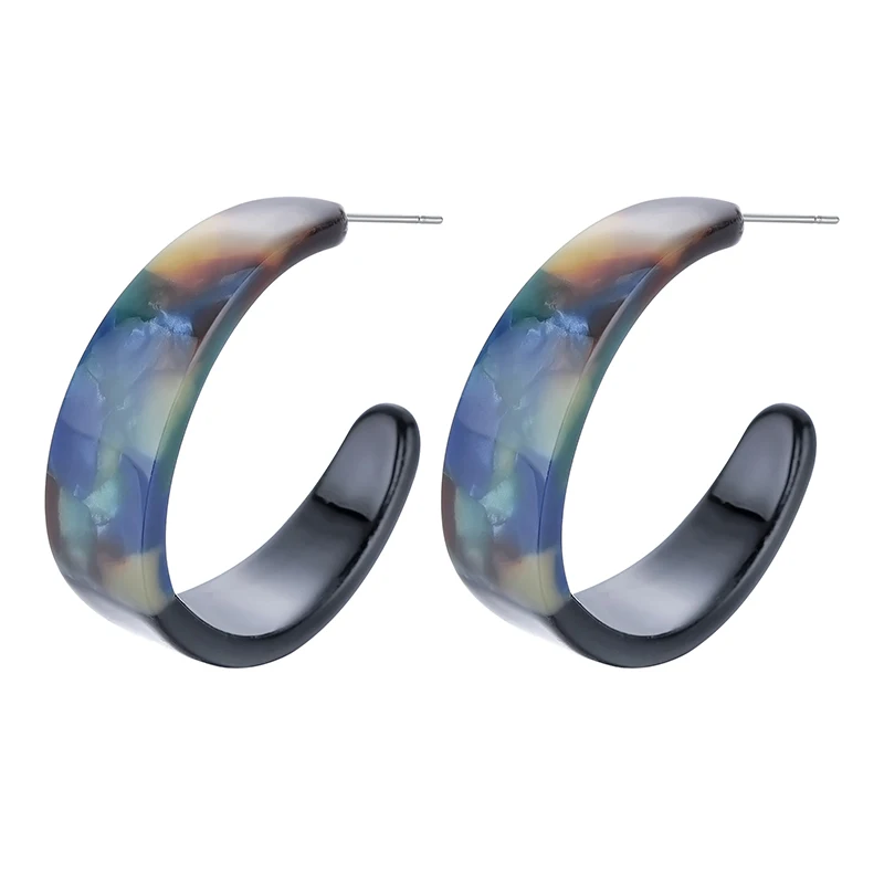 

Resin Acrylic Stitching Hoop Earrings for Women Geometric Round C Small Earrings Hoops Earings Fashion Jewelry Pendientes 2019