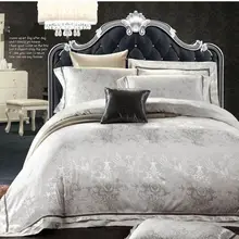 Conjunto de cama têxtil casa luxo branco jacquard cetim duvet cover conjunto rei rainha 4pc seda/algodão roupa cama fronhas