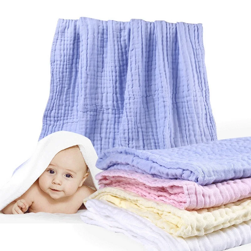 2017 New Baby Newborn Bath Towel Swaddle Muslin Six Layers Gauze