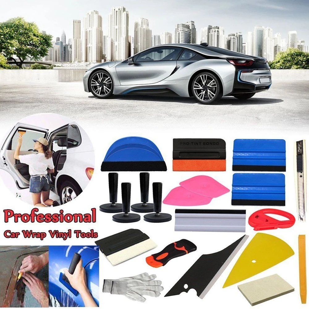 

20Pcs/Set PRO Wrap Vinyl Tools Film Tinting 3M Squeegee Scraper Razor Glove For Car Matain Window Good Quality