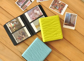 

(11 Colors Can Choose) Leaf Style Cover Mini Holds 64 Pcs Mini 3 Inch Photos Album Photo