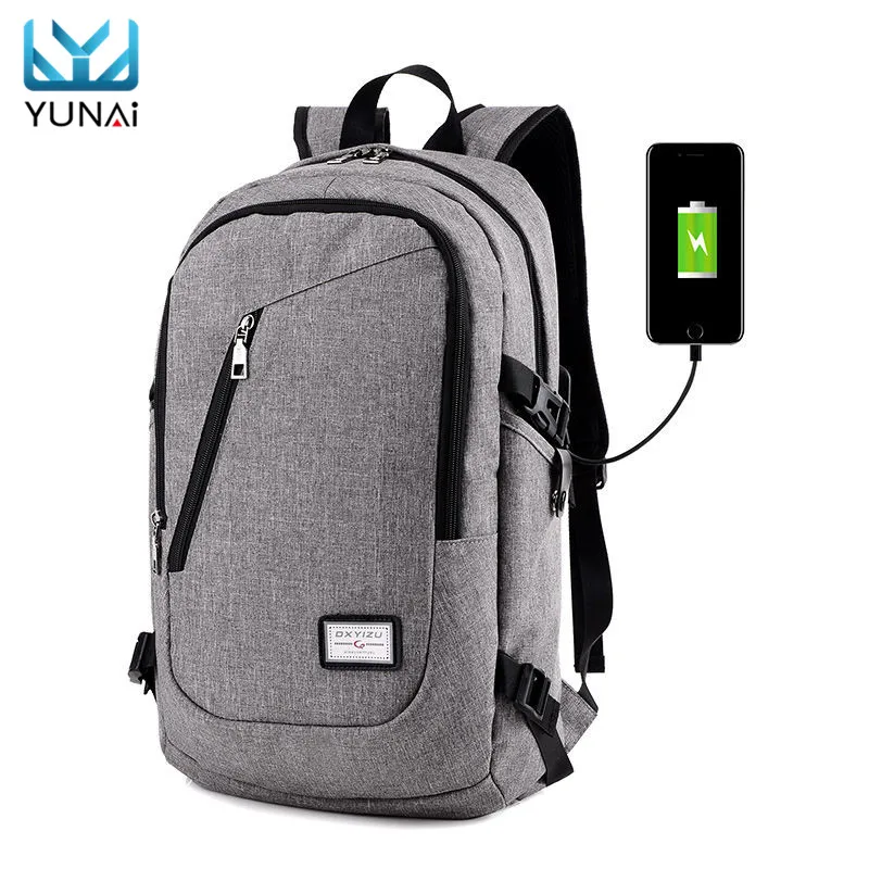 

External USB Charge Interface Casual Shoulder Canvas Bag Laptop Notebook Backpack Waterproof Laptop Case Cover Bag For Women Men