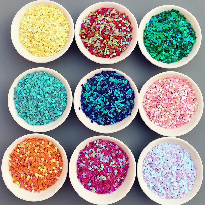 

20g(10000pcs) Size 2.5*2.5mm Flat Square Shape loose sequins Paillettes for Nails Art,Nail Sequin,Wedding Decoration confetti