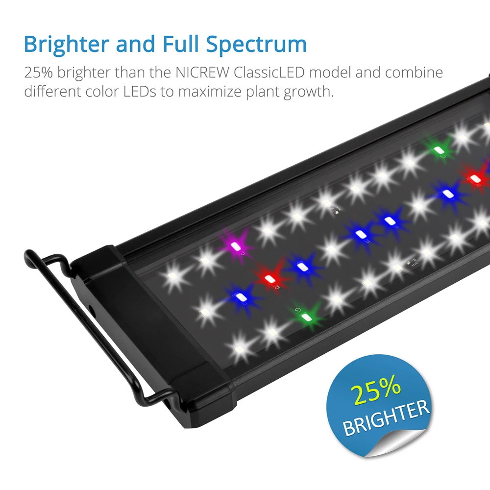 Классический светодиодный светильник NICREW Plus RGB для рыбалки аквариумный s лампа