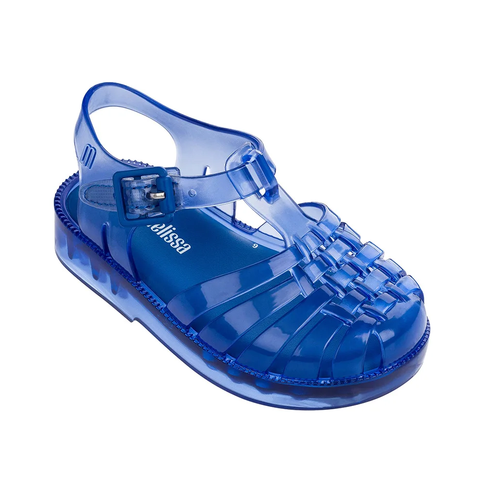 Mini Melissa/Новинка года; Летние римские сандалии для мальчиков и девочек; бразильские прозрачные сандалии; детские сандалии Melissa; пляжная обувь; нескользящая обувь для малышей - Цвет: mini melissa blue