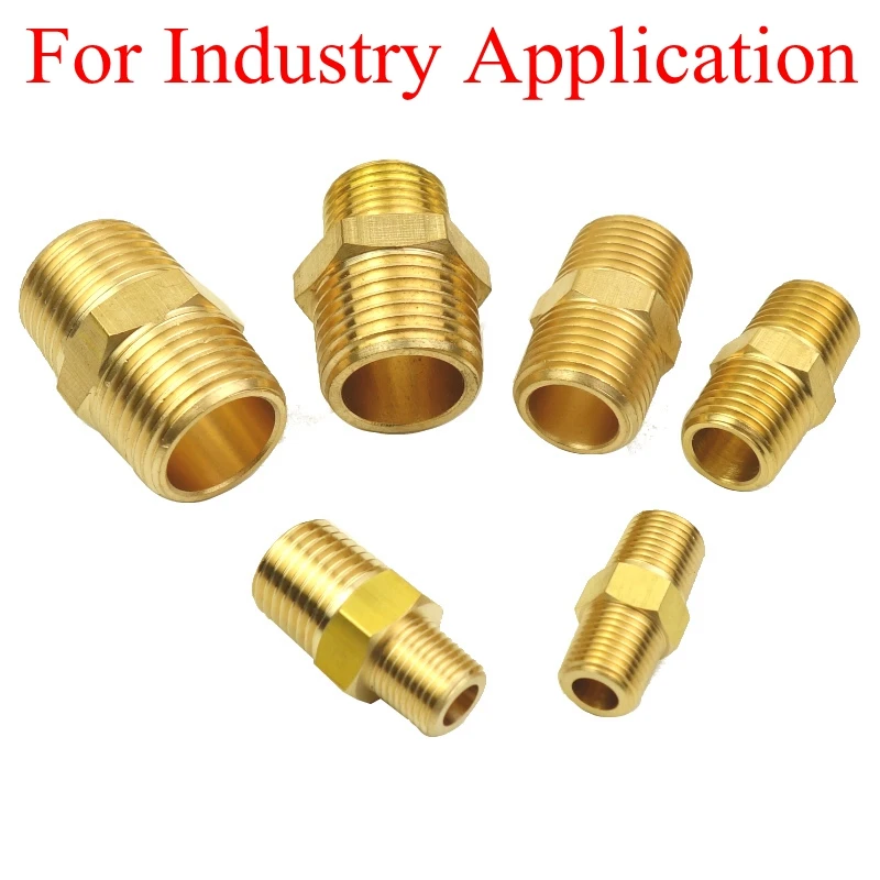 Tubo de latón montaje hexagonal adaptador pezón conector de 1/8 \ Tubo de latón montaje hexagonal adaptador pezón conector de 1/8 \