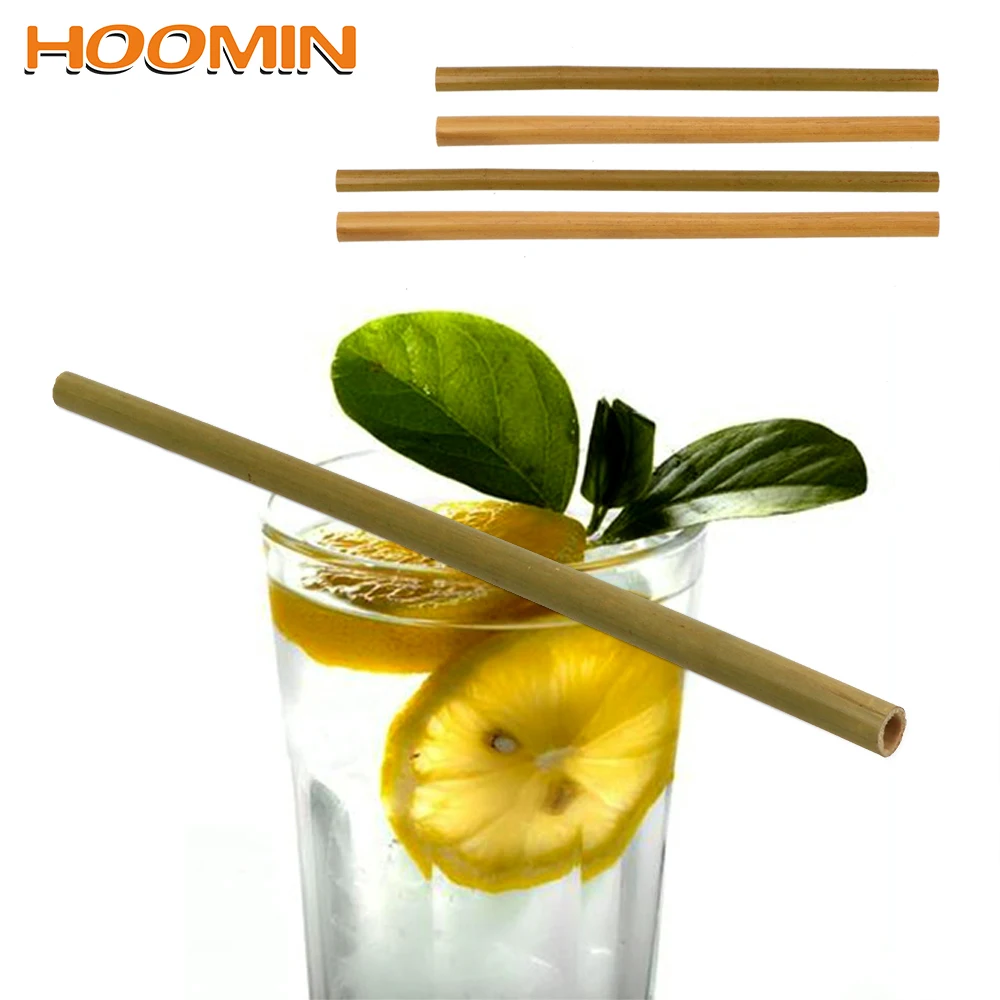 

HOOMIN Drinking Straws Wood Straws Barware Tableware Natural Organic Bamboo Bar Accessories Biodegradable Kitchen Tools