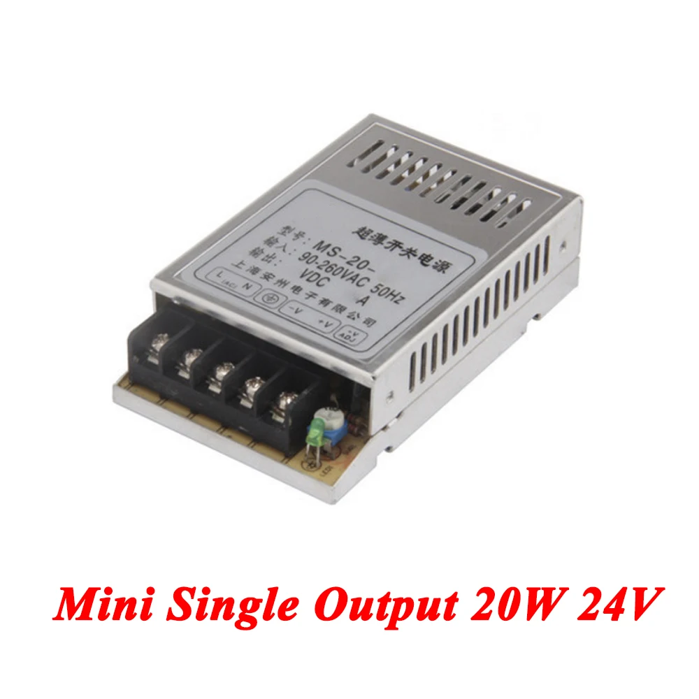 

MS-20-24 Mini ac-dc power supply 20W 24V 0.8A,Single Output for Led Driver,Ultrathin smps power supply 110V/220V to 24V