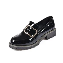 Новая весенняя женская обувь черные туфли-оксфорды винно-красного цвета модные повседневные туфли на плоской подошве с круглым носком в британском стиле женская обувь; большие размеры