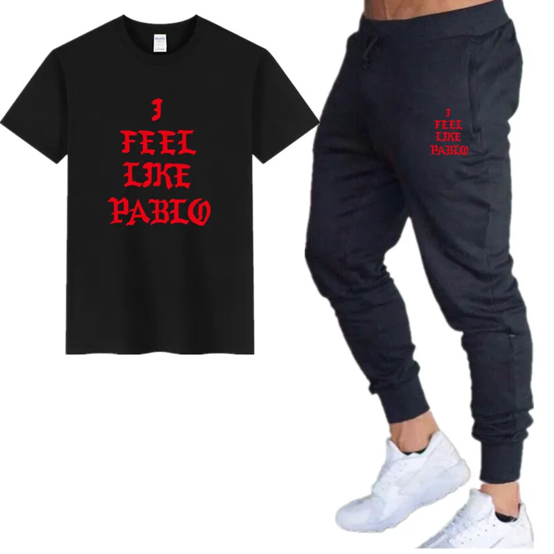 Men Brand Clothing Men's Sets T Shirts+pants Two piece Suit tracksuit Harajuku Fashion Casual Tshirts Gyms Workout Sets 2019