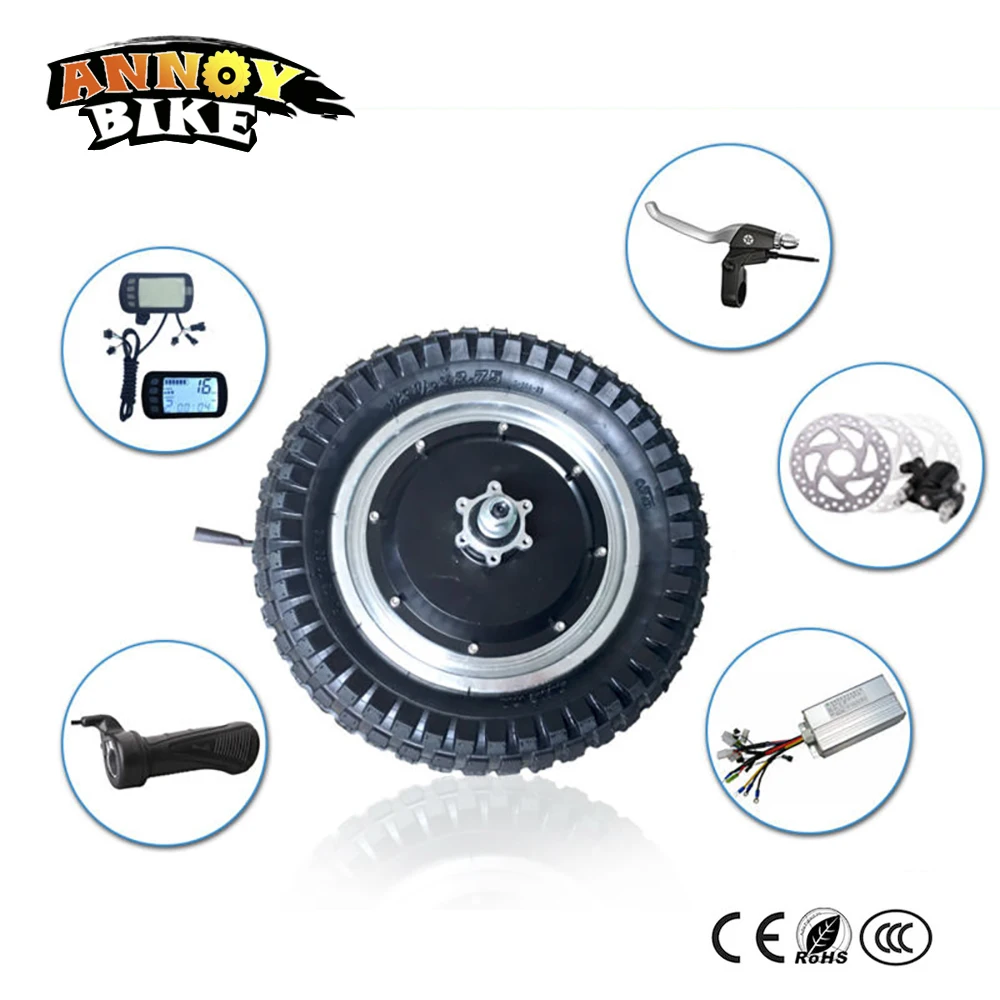 Best Price 12 inch electric hub motor wheel with LCD Throttle brake lever e bike conversion kit 48v 250w 350w BLDC hub motor narrow tire